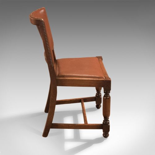 fig 3. Set of Four, Antique, Dining Chairs, Edwardian, Oak, C17th Gothic Taste, c.1910