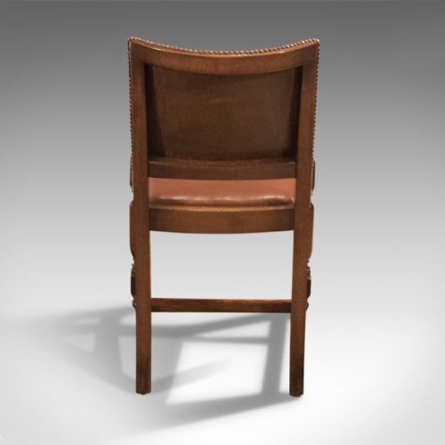 fig 4. Set of Four, Antique, Dining Chairs, Edwardian, Oak, C17th Gothic Taste, c.1910