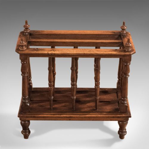 fig 1. Antique Canterbury, English Walnut, Magazine Rack, Victorian c.1870