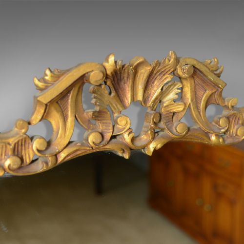 fig 2. Antique Overmantel Mirror, English, Regency Revival, Giltwood, Triptych c.1900