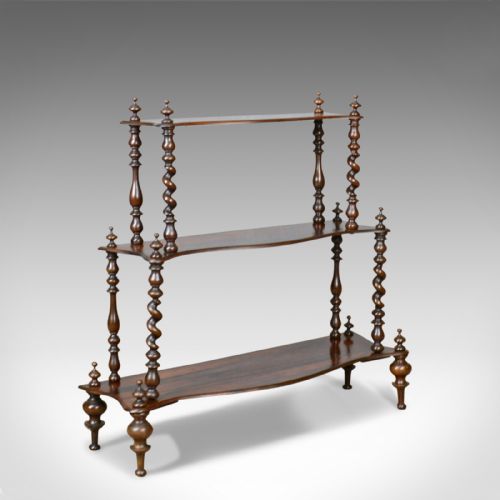 Antique Whatnot, English, Regency, Rosewood, Three Tier, Display Stand C.1820