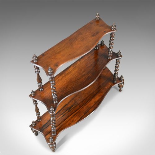 fig 2. Antique Whatnot, English, Regency, Rosewood, Three Tier, Display Stand c.1820