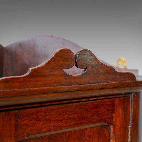 fig 3. Small Antique Corner Cabinet, English, Walnut, Wall, Hanging, Circa 1900