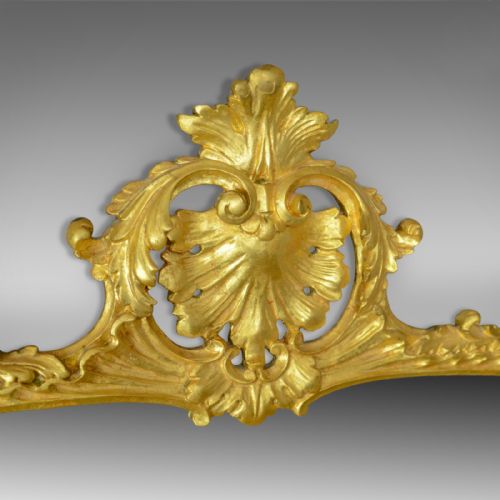 fig 2. Antique Overmantel Mirror, English, Giltwood, Wall, Triptych, Circa 1920