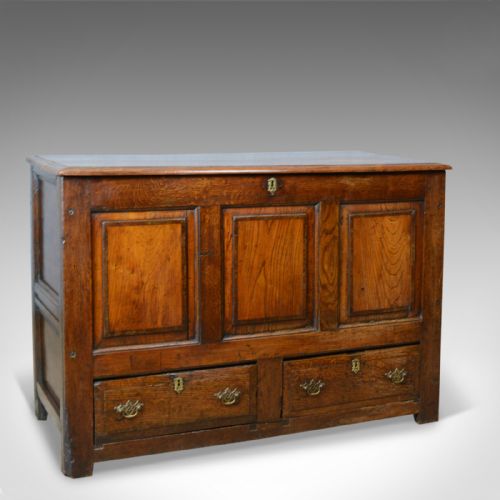 Antique Mule Chest, English, Oak, Trunk, 18th Century, Circa 1700