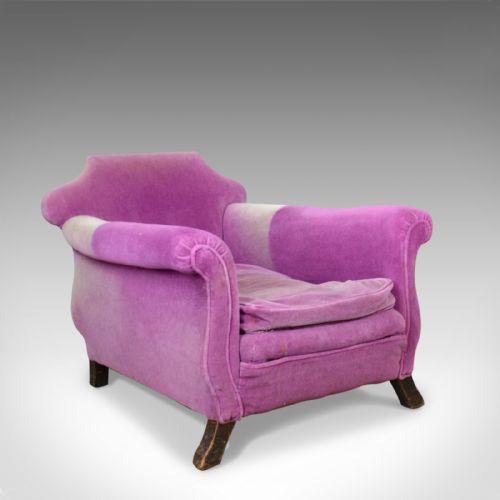 Very Deep Antique Armchair, English, Edwardian, Club Chair, Circa 1910