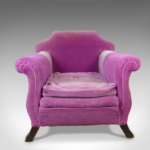 fig 1. Very Deep Antique Armchair, English, Edwardian, Club Chair, Circa 1910