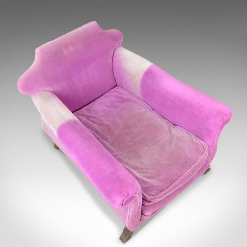 fig 4. Very Deep Antique Armchair, English, Edwardian, Club Chair, Circa 1910