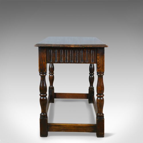 fig 2. Antique Side Table, English, Oak, C17th Revival, Console, Serving, Circa 1910