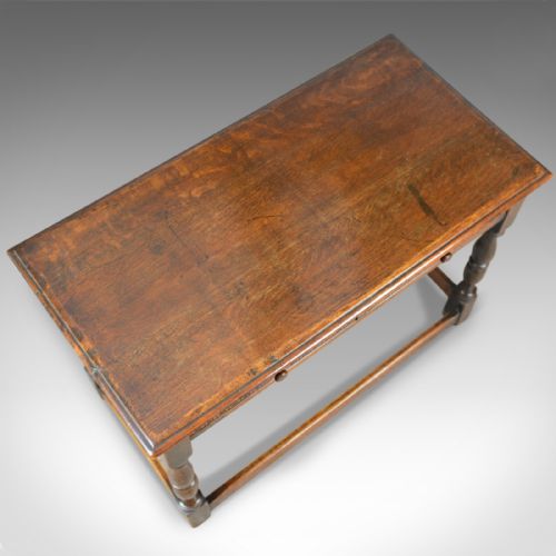 fig 4. Antique Side Table, English, Oak, C17th Revival, Console, Serving, Circa 1910