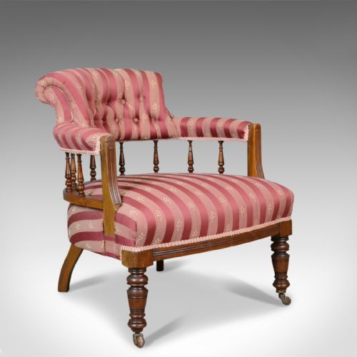fig 1. Pair of Antique Salon Chairs, English, Edwardian, Scroll Back Armchairs c.1910