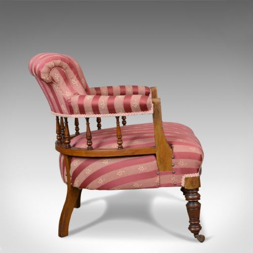 fig 2. Pair of Antique Salon Chairs, English, Edwardian, Scroll Back Armchairs c.1910