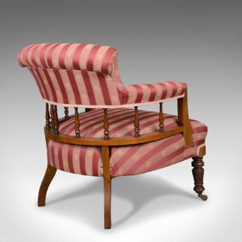 fig 3. Pair of Antique Salon Chairs, English, Edwardian, Scroll Back Armchairs c.1910