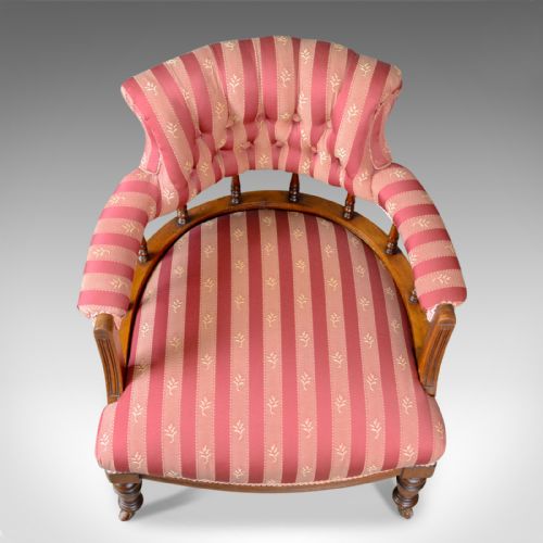 fig 4. Pair of Antique Salon Chairs, English, Edwardian, Scroll Back Armchairs c.1910