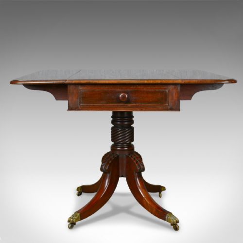 fig 1. Antique Pembroke Table, Mahogany, English, Regency, Drop Flap, Circa 1820