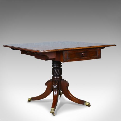 fig 2. Antique Pembroke Table, Mahogany, English, Regency, Drop Flap, Circa 1820