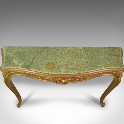 fig 2. French Antique Console Table, Giltwood and Onyx, Classical Revival, Circa 1900
