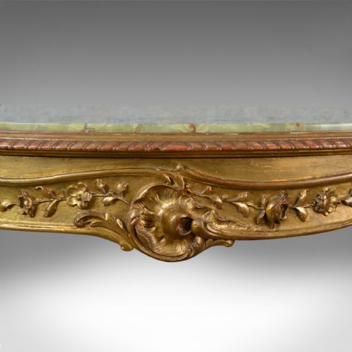 fig 4. French Antique Console Table, Giltwood and Onyx, Classical Revival, Circa 1900