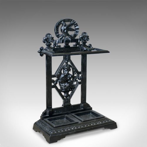 Antique Umbrella or Stick Stand, English, Victorian, Cast Iron, Hall, Circa 1890