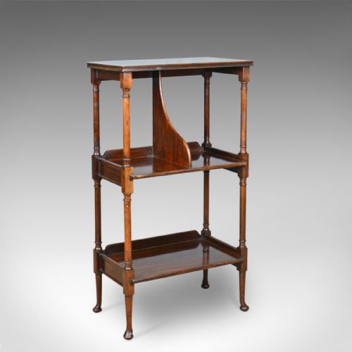 Antique, Bookshelf, Mahogany Stand, Three Tier Whatnot, Regency Revival, C.1890