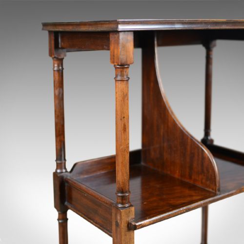fig 4. Antique, Bookshelf, Mahogany Stand, Three Tier Whatnot, Regency Revival, c.1890