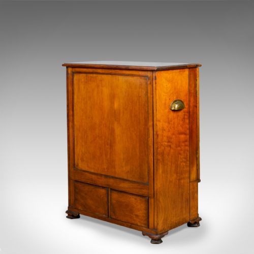 fig 2. Small, Antique, Wellington Chest, Oak, Fruitwood, Campaign, Specimen c.1890