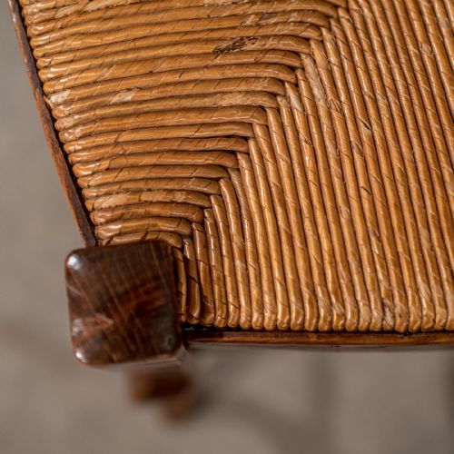 fig 4. Set of 4 Antique Dining Chairs in Dark Beech, French Country Kitchen Circa 1900
