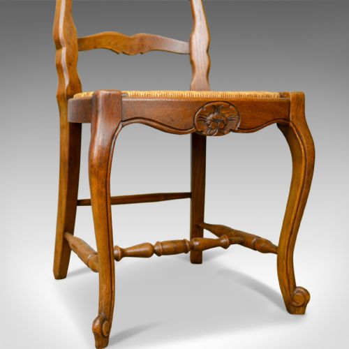 fig 2. Set of Six Antique Kitchen Chairs, French Country Dining, Circa 1910