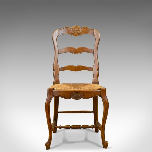 fig 3. Set of Six Antique Kitchen Chairs, French Country Dining, Circa 1910