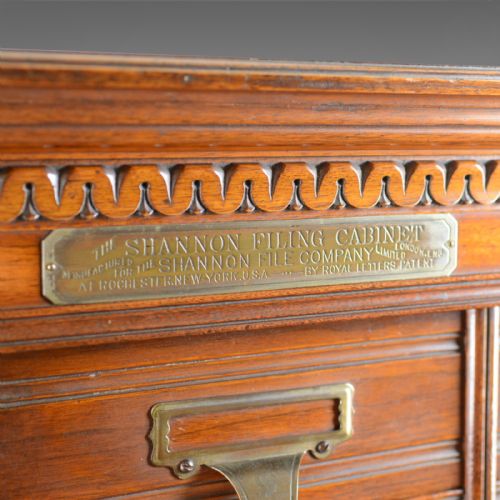 fig 5. Large Antique Filing Cabinet, English, Edwardian, Walnut, Shannon File Co. c1910