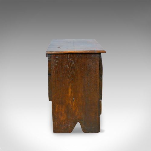 fig 2. Antique Coffer, 6 Plank Sword Chest, English, Oak, 17th Century, Circa 1660
