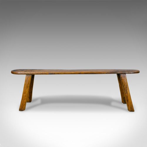 fig 1. Antique Tavern Bench, Georgian, English, Oak, Three Seater, Circa 1750