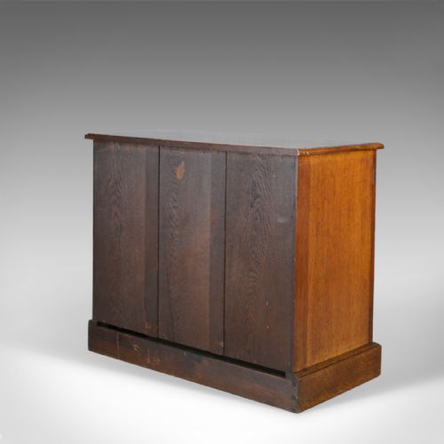 fig 2. Antique Oak Cupboard, Two Door, English, Panelled, Low Cabinet Edwardian, c.1910