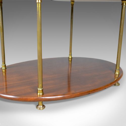 fig 3. Antique Ship's Table, English, Mahogany, Brass, Two Tier, Side, Edwardian c.1910