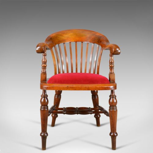 fig 1. Antique Bow Back Armchair, High Wycombe, Smokers, Captains, R. Tyzack, George V