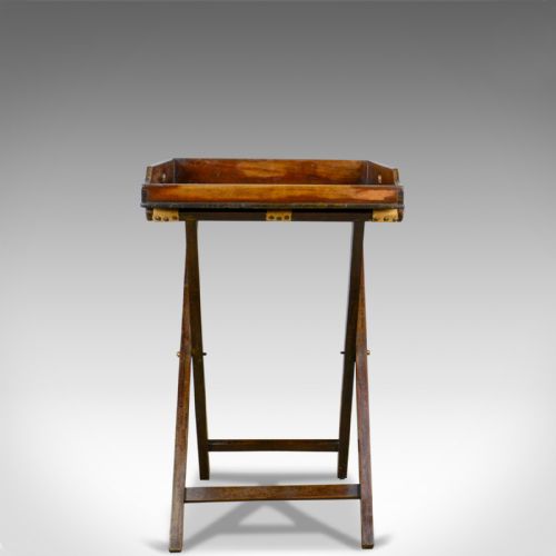 fig 2. Antique Butler's Tray, English, Mahogany, Folding, Circa 1900