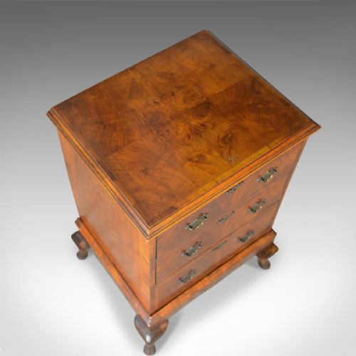 fig 4. Georgian Revival Chest of Drawers on Stand, English, Walnut Cabinet, Early C20th