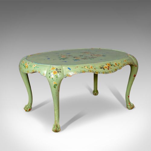 Antique Side Table, French, Country, Hand Painted, Coffee, Early 20th Century