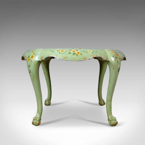 fig 3. Antique Side Table, French, Country, Hand Painted, Coffee, Early 20th Century