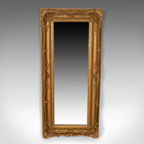 Large Antique Mirror, Tall, Victorian, Gilt Gesso, Dressing, 19th Century C.1850
