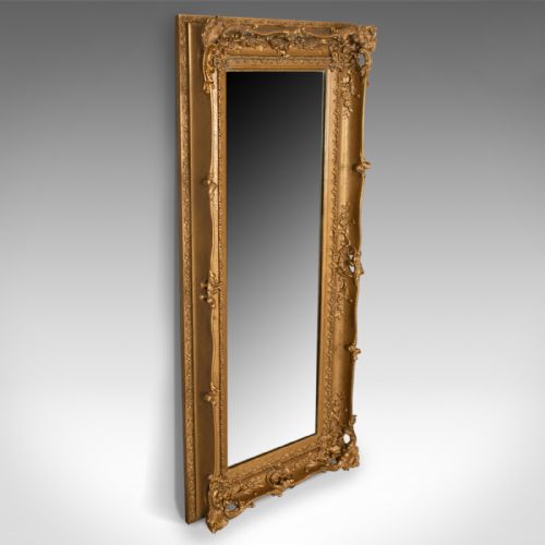 fig 1. Large Antique Mirror, Tall, Victorian, Gilt Gesso, Dressing, 19th Century c.1850