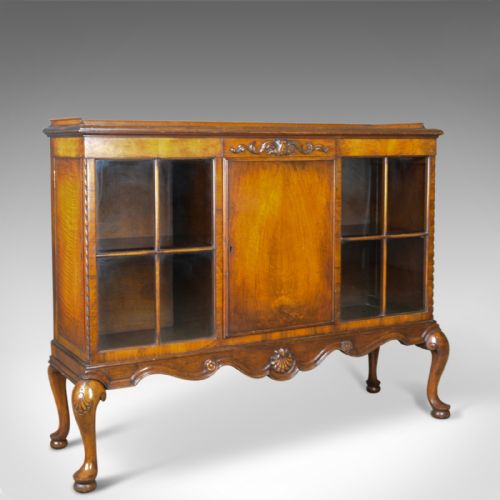Antique Display Cabinet, Edwardian, Walnut, Waring and Gillows Ltd, Circa 1910