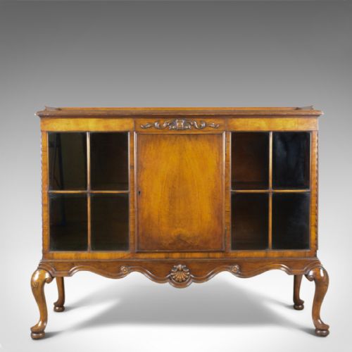 fig 1. Antique Display Cabinet, Edwardian, Walnut, Waring and Gillows Ltd, Circa 1910