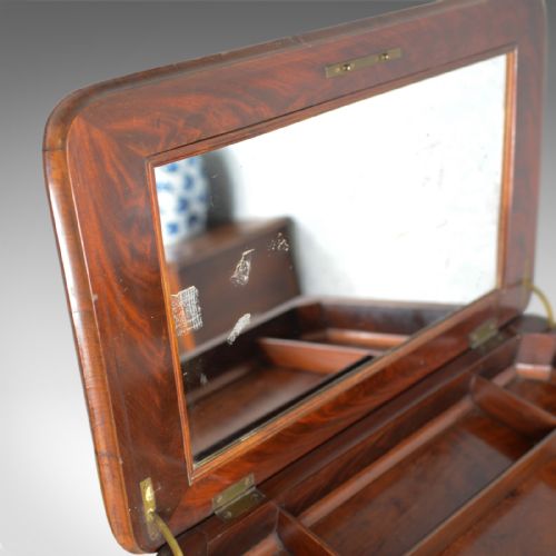 fig 5. Antique Sewing Table, English, Victorian, Flame Mahogany, Side, C19th, c.1840