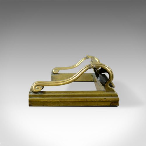 fig 2. Antique Brass Fire Kerb, English, Victorian, Art Nouveau, Fireside Fender c.1900