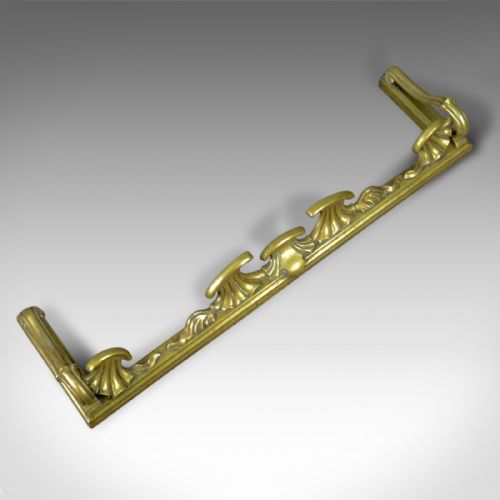 fig 3. Antique Brass Fire Kerb, English, Victorian, Art Nouveau, Fireside Fender c.1900