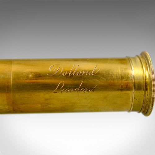 fig 2. Antique Telescope, 3 Draw, Pocket Refractor, Dollond London, Mid 19th Century