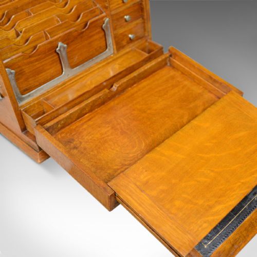 fig 4. Antique Campaign Writing Box, English, Victorian, Oak, Stationery, 1887