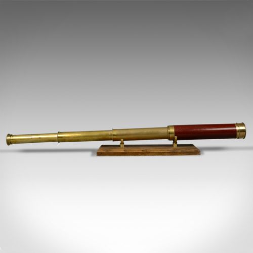 Antique Telescope, Three Draw, Refractor, Georgian, C. West, London C.1820