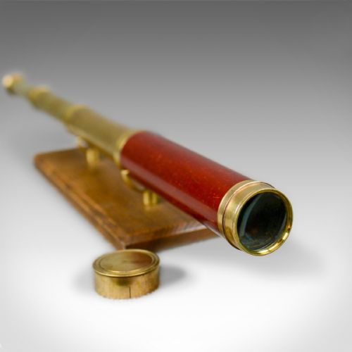 fig 2. Antique Telescope, Three Draw, Refractor, Georgian, C. West, London c.1820